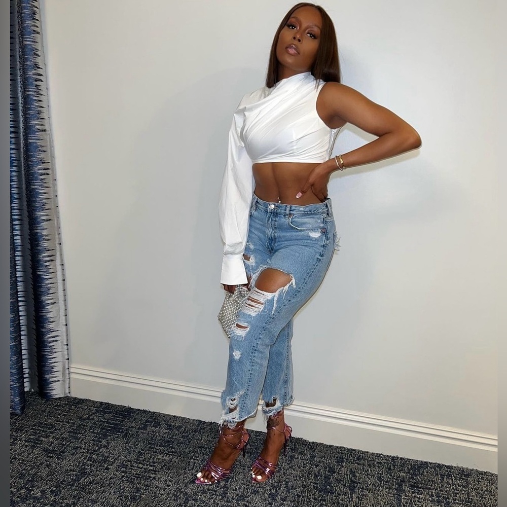 House of cb one sleeve top